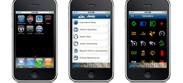 Chrysler bringt Bedienungsanleitung aufs iPhone: Der amerikanische Autohersteller ist der erste, der eine Applikation für Smart Phone herausbringt, die als Bedienungsanleitung dient