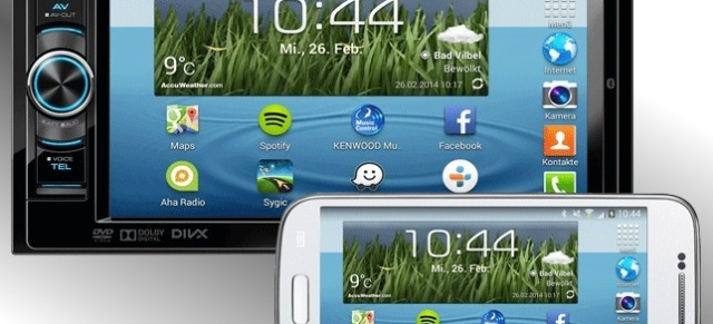 Neue Kenwood-Multimedia-Receiver bringen Smartphone-Display-Inhalte 1:1 auf den Monitor: Per HDMI-Schnittstelle komplette Spiegelung von iPhone 5 und Android-Smartphones auf den Kenwood-Monitor