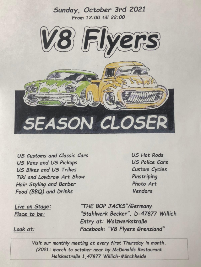 ABGESAGT 9. Season Closer der V8 Flyers