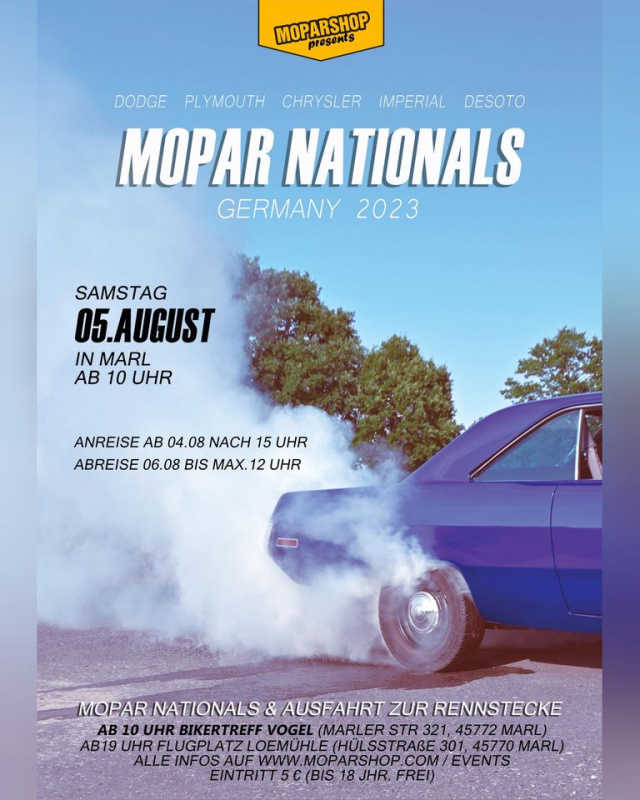 NEUE LOCATION Mopar Nationals
