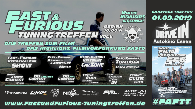 Fast & Furious 6 Tuning Treffen - markenoffen & Filmvorführung