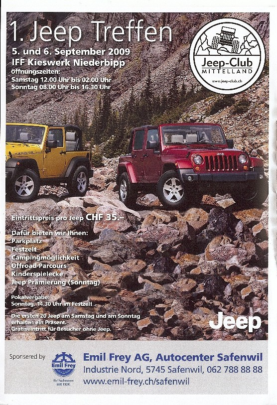 1 Jeep Treffen Samstag 5 September 09 Iff Kieswerk Niederbipp Ch Termin Americar Das Online Magazine Fur Us Car Fans