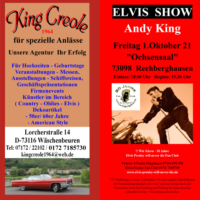 20 Jahre Elvis Presley will never die Fan Club, Wir feiern !