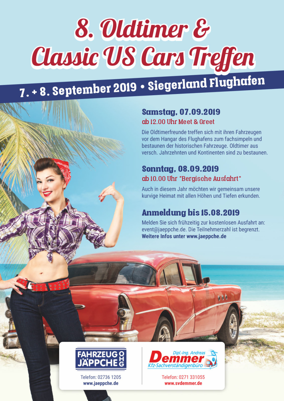 Oldtimer & US Car Treffen am Siegerlandflughafen | Samstag, 7
