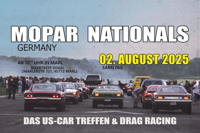 Mopar Nationals Germany 2025 / US-Car Treffen & Drag Racing mit Mopars bis Bj.1979