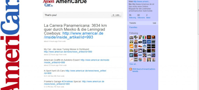 AmeriCar.de Twitter: Immer auf dem akuellsten Stand : Wir zwitschern die News aus der US-Car Szene