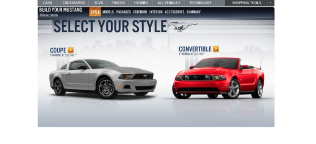 Select Your Style: 2011er Ford Mustang Konfigurator : Virtuelles US-Car zusammenstellen