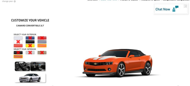 Camaro Convertible Konfigurator ist online!: Bau dir online dein US-Car!