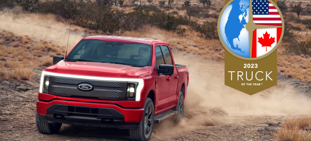 3. "North American Truck of the Year"-Gewinn in Folge für Ford: F-150 Lightning gewinnt 2023 den Titel "North American Truck of the Year"