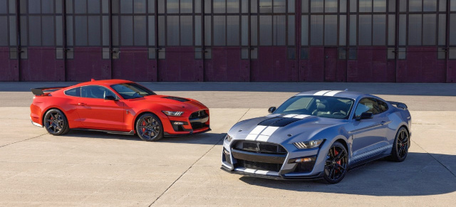 Die Mustang-Familie wächst weiter: Neue Limited-Edition 2022 Mustang Shelby GT500 Heritage Edition, der allererste Mustang Coastal Edition und die exklusive Ford Performance-Farbe "Code Orange"