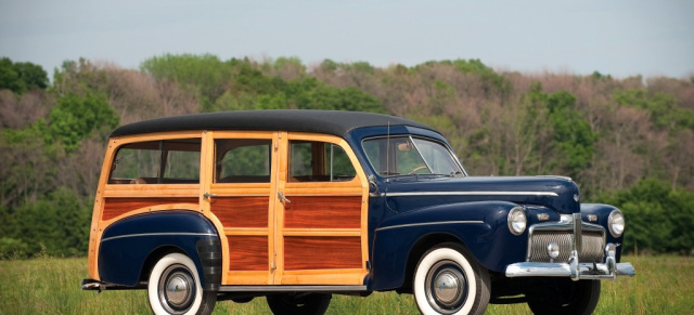 Hölzerne (Kombi-)Nation - 1942 Ford Super Deluxe V8 Stationwagon als Woody: Super seltener US-Car Woodie