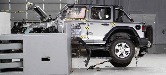 Insurance Institute for Highway Safety: Unglaublich: Jeep Wrangler kippt während Crashtests um