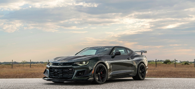 Die Produktion ist auf 57 exklusive Exemplare limitiert.: Hennesseys 1.000 PS starker EXORCIST Camaro ZL1 'Final Edition' fordert den Demon 170 heraus