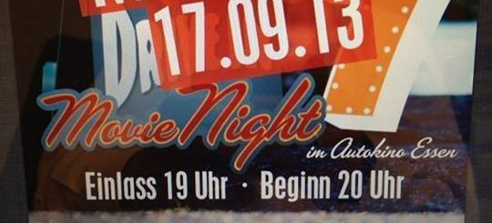 2. Neuer Termin! 24. Sept.: 7. Drive In Movie Night, Essen: ERNEUT TERMIN VERSCHIEBUNG WEGEN REGEN WETTER - AUF DEN 24. SEPTEMBER! Benefiz-Autokino mit geheimem Roadmovie 