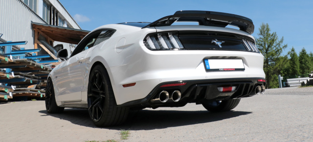 Weltneuheit von FOX Sportauspuff: Erste Vier-Rohr-Abgasanlage ohne Klappe für den Ford Mustang