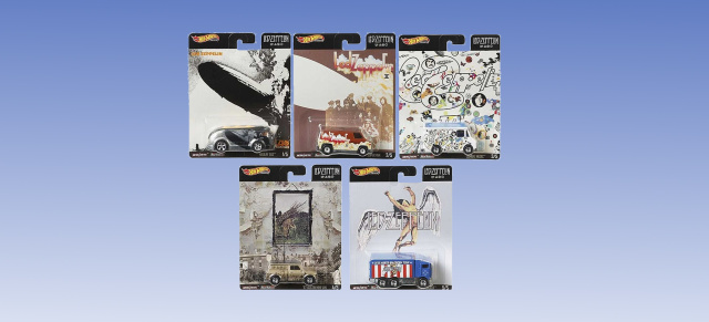 Fünf Modelle im Maßstab 1:64 der Rockband: Led Zeppelin stellt die Hot Wheels Car Collection vor