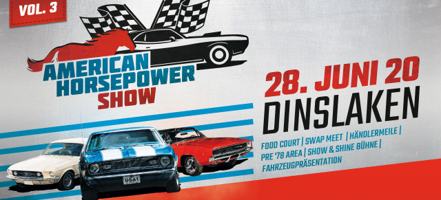 3. American Horsepower Show: Werbemittel für das US-Car Festival in Dinslaken, 28. Juni 2020