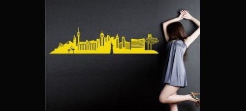 Amerikanische Skylines als Wandtattoo: Die Skyline Las Vegas von K&L Wall Art