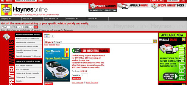 Do-it Yourself: Haynes Manuals Online!: Reparatur-Handbücher Online 