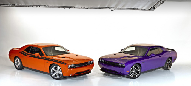 Plum Crazy & Hemi Orange sind zurück: Mopar Muscle Car Farben für den 2013er Dodge Challenger