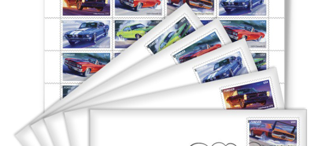 Post bringt Briefmarken mit Muscle Cars: Amerikanische Auto als Postwertzeichen-Motive