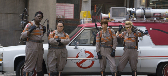 Ab 4. August im Kino: Ghostbusters III - mit Cadillac Leichenwagen als "Ecto-1"