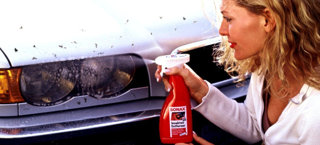 Auto-Pflegetipp des Monats: Achtung, Lackfraß im Anmarsch!: Was tun gegen Lackfresser wie Insekten, Baumharz und Vogelkot? Effektive Spezialentferner von Sonax schaffen Abhilfe!