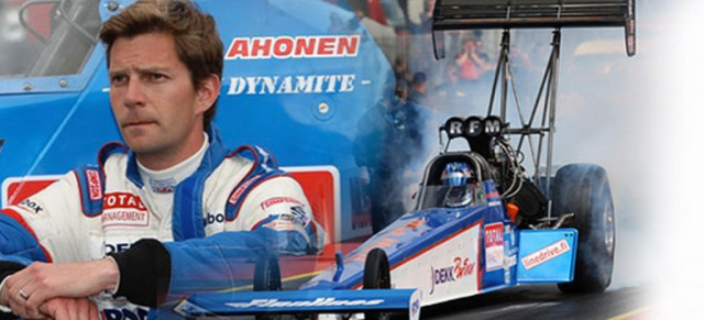 Sensationell - Janne Ahonens  neue Weite: 402,3 Meter: NitrolympX: der erfolgreichste Skispringer aller Zeiten startet auf 6000 PS starkem Top Fuel Dragster 