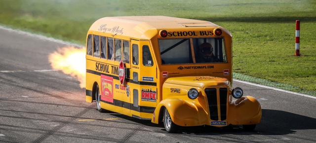 Es wird heiß gegessen! Essen Motor Show 2017: Jet School Bus von Habermann Racing kommt nach Essen