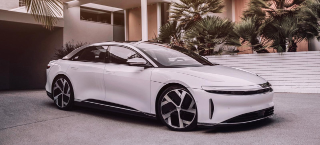 Angriff auf Tesla mit 832 km Reichweite: Neuvorstellung: Lucid Motors Air