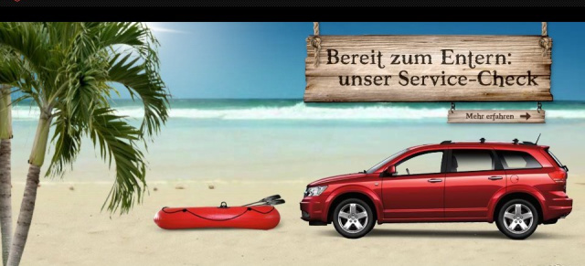 Nicht nur für Dodge-Fahrer: Dodge Schlauchboot: Schlauchboot für Service-Check 2010 
